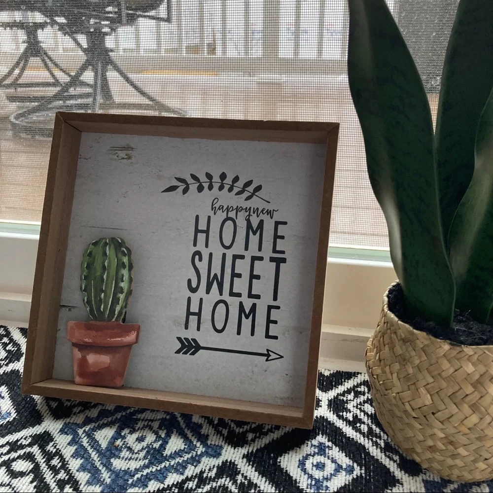 💋 Home accent Cactus 🌵 wall art picture frame Home sweet new home
